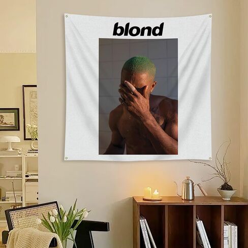 YOXIHOPE Frank Tapestry Ocean Album Cover Flags Blond Posters 4X4 Feet Banner Wall Hanging Decorations with 4 Grommets for College Dorm Party Man Cave Indoor Decor in Saudi Arabia