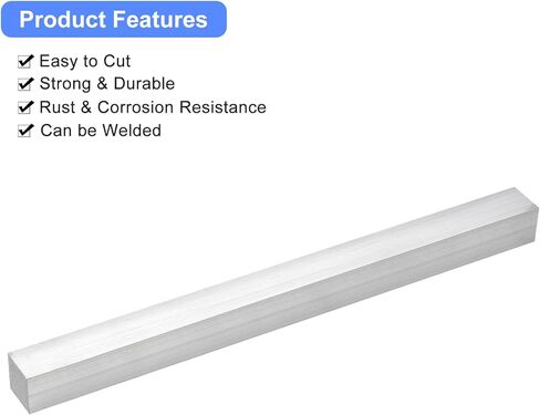 uxcell Square Aluminum Flat Bar, 2pcs 1" Thickness 1" Width 13" Length Square Aluminum Bar 6061 Aluminum Flat Plate, 25 x 25 x 330mm T6511 Solid New Mill Stock in Saudi Arabia
