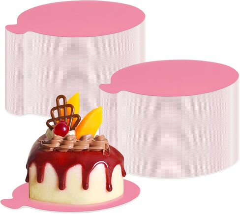 200 قطعة من ألواح الكيك الصغيرة مقاس 3.54 سم، قاعدة كيك صغيرة من الموس الوردي، أطباق ورقية للكعك وحلوى الكب كيك تعرض صينية دائرية وقاعدة معجنات لتزيين الكيك وحفلات الزفاف in Kuwait