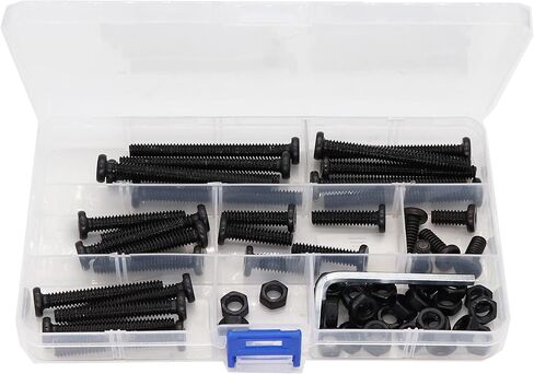 cSeao 60pcs 5/16"-18 Black Hex Socket Cap Screws and 5/16-18 Hex Nuts Assortment Kit, 1" 1-1/8" 1-1/4" 1-1/2" 2" 2-1/4" in Saudi Arabia