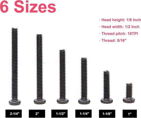 cSeao 60pcs 5/16"-18 Black Hex Socket Cap Screws and 5/16-18 Hex Nuts Assortment Kit, 1" 1-1/8" 1-1/4" 1-1/2" 2" 2-1/4" in Saudi Arabia