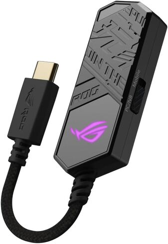 ROG Clavis USB-C إلى 3.5 مم DAC للألعاب مع ميكروفون AI لإلغاء الضوضاء، وتقنية MQA Rendering، وESS 9281 Quad DAC™، ومضخم الصوت، وAura Sync. يتوافق ROG Clavis مع أجهزة الكمبيوتر الشخصية والأجهزة المحمولة وأجهزة الكمبيوتر المحمولة in Saudi Arabia