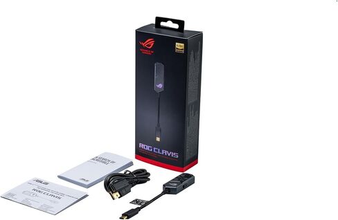 ROG Clavis USB-C إلى 3.5 مم DAC للألعاب مع ميكروفون AI لإلغاء الضوضاء، وتقنية MQA Rendering، وESS 9281 Quad DAC™، ومضخم الصوت، وAura Sync. يتوافق ROG Clavis مع أجهزة الكمبيوتر الشخصية والأجهزة المحمولة وأجهزة الكمبيوتر المحمولة in Saudi Arabia