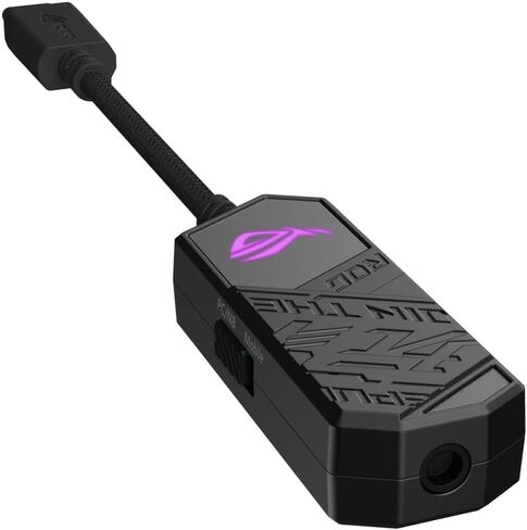 ROG Clavis USB-C إلى 3.5 مم DAC للألعاب مع ميكروفون AI لإلغاء الضوضاء، وتقنية MQA Rendering، وESS 9281 Quad DAC™، ومضخم الصوت، وAura Sync. يتوافق ROG Clavis مع أجهزة الكمبيوتر الشخصية والأجهزة المحمولة وأجهزة الكمبيوتر المحمولة in Saudi Arabia