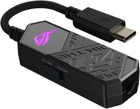 ROG Clavis USB-C إلى 3.5 مم DAC للألعاب مع ميكروفون AI لإلغاء الضوضاء، وتقنية MQA Rendering، وESS 9281 Quad DAC™، ومضخم الصوت، وAura Sync. يتوافق ROG Clavis مع أجهزة الكمبيوتر الشخصية والأجهزة المحمولة وأجهزة الكمبيوتر المحمولة in Saudi Arabia