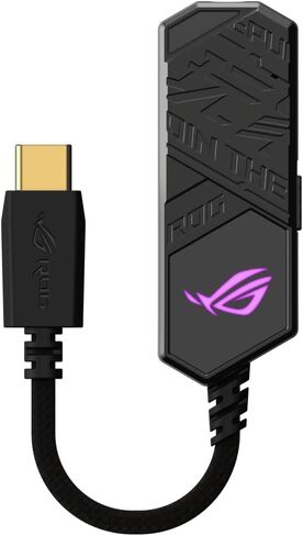 ROG Clavis USB-C إلى 3.5 مم DAC للألعاب مع ميكروفون AI لإلغاء الضوضاء، وتقنية MQA Rendering، وESS 9281 Quad DAC™، ومضخم الصوت، وAura Sync. يتوافق ROG Clavis مع أجهزة الكمبيوتر الشخصية والأجهزة المحمولة وأجهزة الكمبيوتر المحمولة in Saudi Arabia