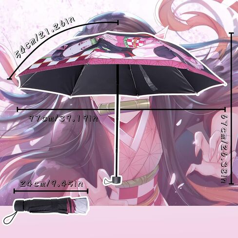 Roffatide أنيمي 39 في مظلة السفر يندبروف مقاوم للماء المضادة للأشعة فوق البنفسجية حماية مظلة صغيرة مدمجة ضوء مظلة قابلة للطي in Kuwait