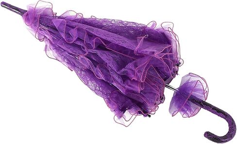 Atyhao Lace Umbrella Cotton Vintage Bridal Lace Umbrella For Wedding Parasol Costume For Parties Dancing Photography Prop Decoration(purple) in Kuwait