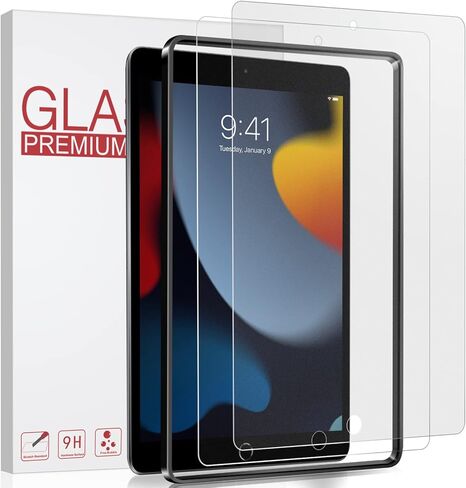 Ambison [عبوة من قطعتين واقي شاشة من الزجاج المقوى غير اللامع متوافق مع iPad 9/8/7th Generation 10.2 بوصة [إطار التثبيت] مضاد للوهج وبصمات الأصابع/مضاد للخدش/خالي من الفقاعات/لا مبهر للكتابة in Kuwait