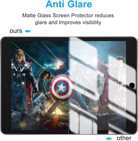 Ambison [عبوة من قطعتين واقي شاشة من الزجاج المقوى غير اللامع متوافق مع iPad 9/8/7th Generation 10.2 بوصة [إطار التثبيت] مضاد للوهج وبصمات الأصابع/مضاد للخدش/خالي من الفقاعات/لا مبهر للكتابة in Kuwait