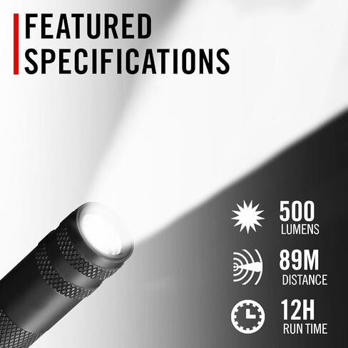 COAST HP3R 500 Lumen Rechargeable LED Penlight with TWIST FOCUS, Black in Saudi Arabia