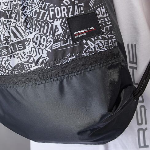 Porsche Motorsport Quoted AOP Pull Bag - Black - One size in Saudi Arabia