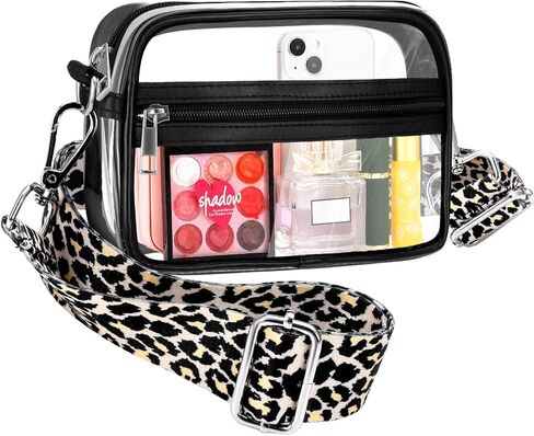 Clear Crossbody Purse Bag for Women, Stadium Approved Small Clear Purse TPU Trendy Bag for Concerts Sports Events in Saudi Arabia