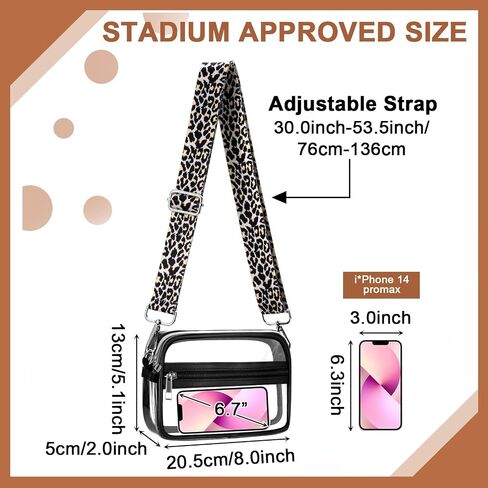 Clear Crossbody Purse Bag for Women, Stadium Approved Small Clear Purse TPU Trendy Bag for Concerts Sports Events in Saudi Arabia
