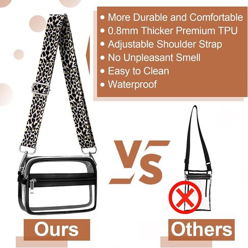 Clear Crossbody Purse Bag for Women, Stadium Approved Small Clear Purse TPU Trendy Bag for Concerts Sports Events in Saudi Arabia