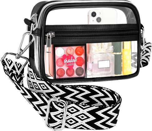 Clear Crossbody Purse Bag for Women, Stadium Approved Small Clear Purse TPU Trendy Bag for Concerts Sports Events in Saudi Arabia