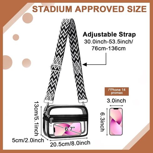 Clear Crossbody Purse Bag for Women, Stadium Approved Small Clear Purse TPU Trendy Bag for Concerts Sports Events in Saudi Arabia