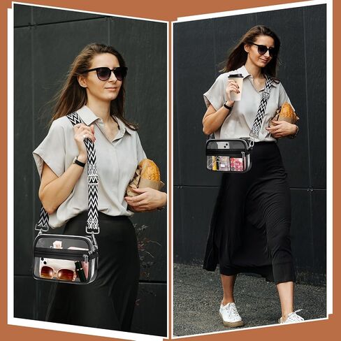 Clear Crossbody Purse Bag for Women, Stadium Approved Small Clear Purse TPU Trendy Bag for Concerts Sports Events in Saudi Arabia