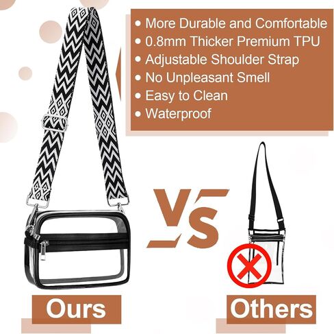 Clear Crossbody Purse Bag for Women, Stadium Approved Small Clear Purse TPU Trendy Bag for Concerts Sports Events in Saudi Arabia