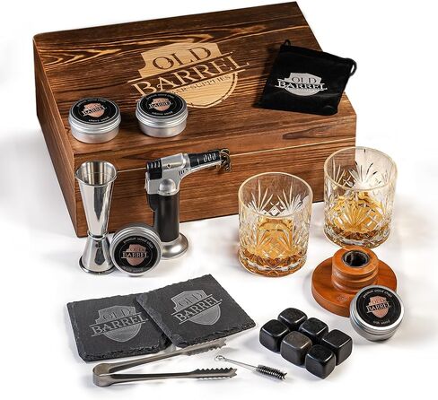Premium Cocktail Smoker Kit with Torch-4 Wood Chips-Old Fashioned Cocktail Kit-Whiskey Smoker-Perfect Bourbon Gifts for Men Father's Day-Bourbon Smoker (Without Butane) (Large) in Saudi Arabia