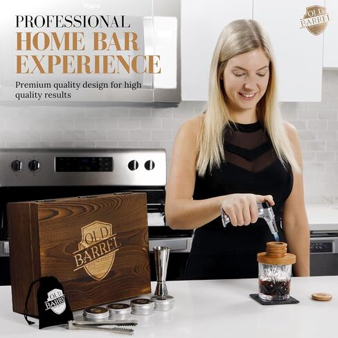 Premium Cocktail Smoker Kit with Torch-4 Wood Chips-Old Fashioned Cocktail Kit-Whiskey Smoker-Perfect Bourbon Gifts for Men Father's Day-Bourbon Smoker (Without Butane) (Large) in Saudi Arabia