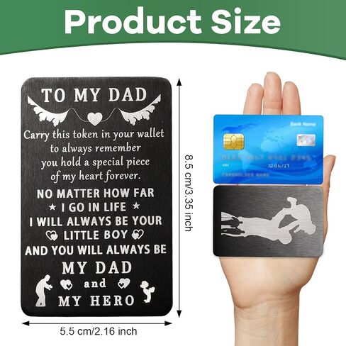 Wallet Card for Dad - Personalized Gifts for Birthday, Valentine's Day, & Father's Day Gift from Daughter or Son, Best Dad Ever, New Dad Keepsake, Unique Gifts for Dad, Dad Gifts from Daughter in Saudi Arabia