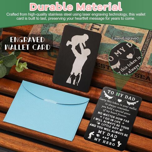Wallet Card for Dad - Personalized Gifts for Birthday, Valentine's Day, & Father's Day Gift from Daughter or Son, Best Dad Ever, New Dad Keepsake, Unique Gifts for Dad, Dad Gifts from Daughter in Saudi Arabia