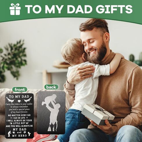 Wallet Card for Dad - Personalized Gifts for Birthday, Valentine's Day, & Father's Day Gift from Daughter or Son, Best Dad Ever, New Dad Keepsake, Unique Gifts for Dad, Dad Gifts from Daughter in Saudi Arabia