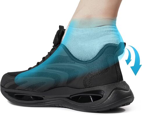 أحذية LARNMERN بمقدمة فولاذية واسعة للرجال أحذية رياضية للعمل خفيفة الوزن وآمنة ومريحة، أحذية تنس غير قابلة للتدمير وقابلة للتنفس (12 رجل عريض، أسود) in Kuwait