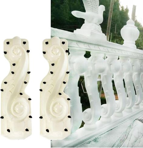 2Pcs/Set Balustrade Mold - DIY Concrete Mold，ABS Precast Railing Column Cement Mold for Garden Decor Crafting in Saudi Arabia