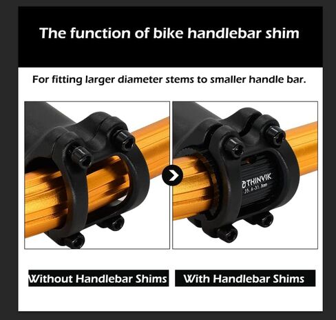 Thinvik Bike Handlebar Shim 25.4 to 31.8 mm/ 31.8-35 mm Aluminum Alloy Bicycle Handlebar Conversion Shims Adapter for MTB Mountain Bike Cycling - 1 Pair in Saudi Arabia