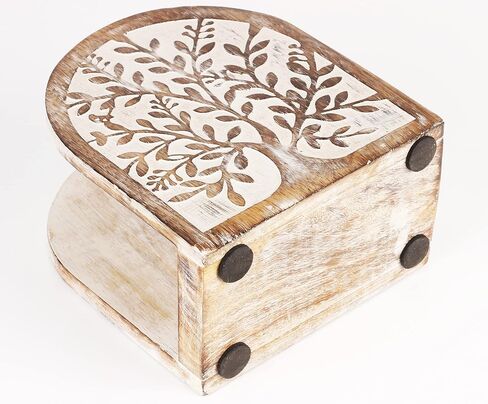 Wooden White Wash Tree of Life Tissue Paper Holder with Full Size Decorative Napkin Stand Tissue Paper Organizer for Home & Kitchen Dining Table Stand in Saudi Arabia