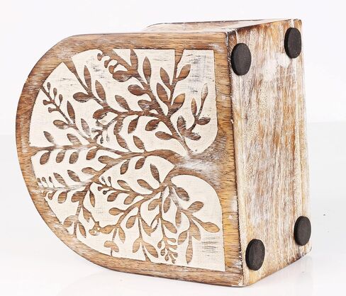 Wooden White Wash Tree of Life Tissue Paper Holder with Full Size Decorative Napkin Stand Tissue Paper Organizer for Home & Kitchen Dining Table Stand in Saudi Arabia