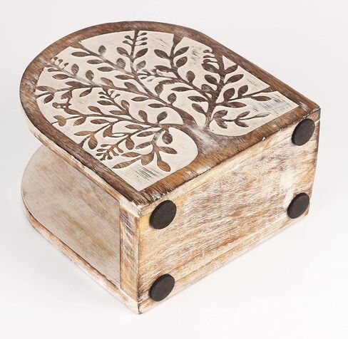 Wooden White Wash Tree of Life Tissue Paper Holder with Full Size Decorative Napkin Stand Tissue Paper Organizer for Home & Kitchen Dining Table Stand in Saudi Arabia