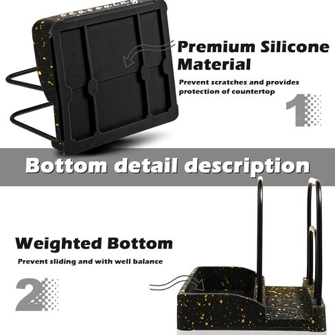 Koluti Rustic Napkin Salt and Pepper Holder, Unbreakable Silent Silicone Bottom, Table Top Friendly, Matte Black Wire Non-slip 2-in-1 Kitchen Countertop Organizer in Kuwait