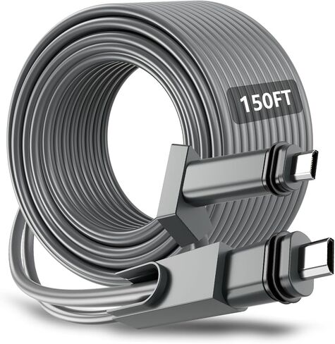 كابل BELSYNGA Starlink بطول 150 قدم (46 مترًا) للقمر الصناعي Starlink المستطيل V2، كابل بديل Starlink للقمر الصناعي V2، كابل تمديد Starlink مقاوم للماء ومقاوم للمطر لجهاز التوجيه الشبكي Starlink، رمادي in Kuwait