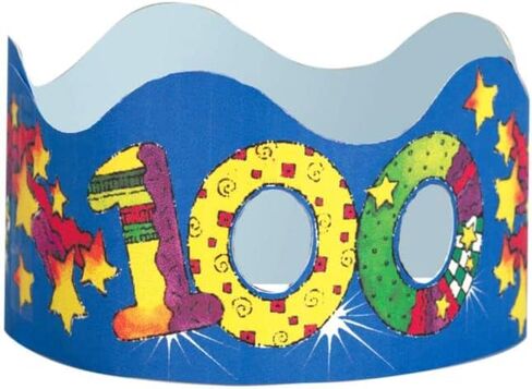 Really Good Stuff 100th Day of School Crowns -24 Pack- Happy 100th Day of School Gifts for the Classroom in Saudi Arabia