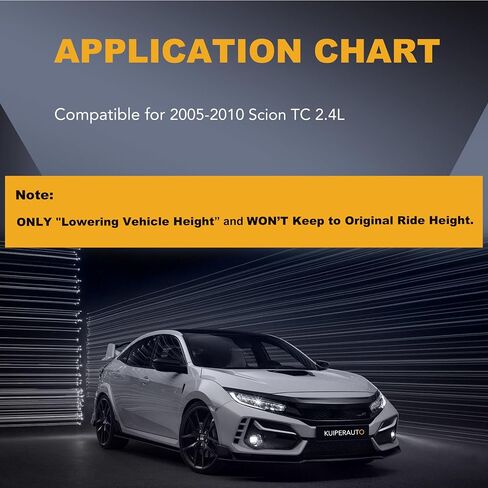 KUIPERAUTO Coilovers خفض الدعامات المتوافقة مع 2005 2006 2007 2008 2009 2010 Scion TC أمامي + خلفي للصدمات قابل للتعديل ارتفاع تعليق لفائف الربيع تبختر (مجموعة من 4) in Saudi Arabia