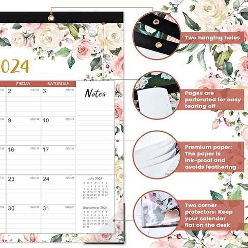 تقويم المكتب 2024-2025 - تقويم المكتب 2024-2025 كبير 22x17، يوليو 2024 - ديسمبر 2025، 2024-2025 تقويم مكتب كبير 18 شهرًا، واقيات الزوايا - زهري in Kuwait