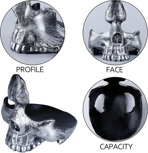 Skull Glasses Holder, Creative Eyeglasses Holder with Storage Tray, Resin Statue Ornament for Spectacle Sunglasses Display Rack for Home, Office, Desk, Nightstand Golden in Saudi Arabia