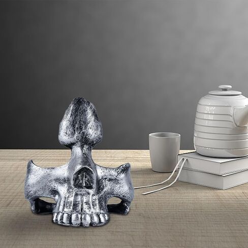 Skull Glasses Holder, Creative Eyeglasses Holder with Storage Tray, Resin Statue Ornament for Spectacle Sunglasses Display Rack for Home, Office, Desk, Nightstand Golden in Saudi Arabia