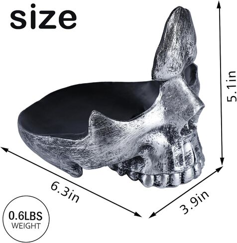 Skull Glasses Holder, Creative Eyeglasses Holder with Storage Tray, Resin Statue Ornament for Spectacle Sunglasses Display Rack for Home, Office, Desk, Nightstand Golden in Saudi Arabia