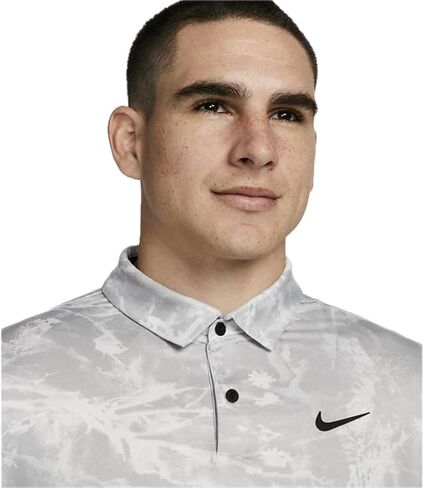 Nike Dri-FIT Tour Men's Golf Polo, Platinum Tint/Black, L Regular US in Saudi Arabia