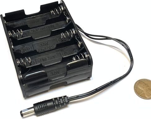 Battery Holder 10 AA Wire Leads cell 15v case storage 2.1 Power Jack B26 in Saudi Arabia