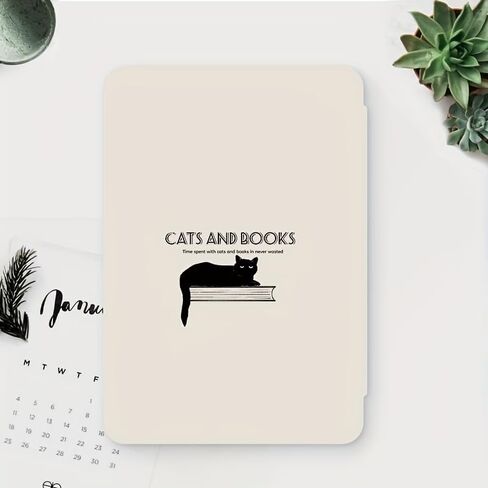 حافظة ANTER متوافقة مع جهاز Kindle Paperwhite مقاس 6.8 بوصات (الجيل الحادي عشر - 2021) وإصدار Kindle Paperwhite Signature Edition، غطاء جلد PU ممتاز مع خاصية التنبيه التلقائي للنوم (White Cat) in Kuwait
