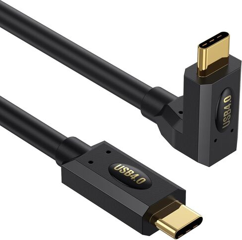 كابل Qaoquda USB4، 240 وات USB 4 (USB C إلى USB C) ذكر إلى ذكر شحن سريع متوافق مع Thunderbolt 4/3 يدعم نقل البيانات بسرعة 40 جيجابت في الثانية كابل عرض فيديو 8K@60 هرتز (يسار ويمين) (/3.3 قدم) in Kuwait