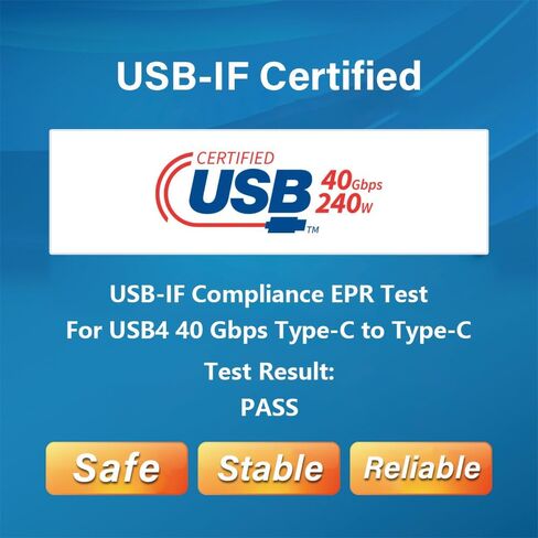 TEKQ [معتمد من Intel] كابل Thunderbolt 3 (2.3 قدم/0.7 متر) (USB-C إلى USB-C)، يدعم شحن 100 وات / نقل بيانات بسرعة 40 جيجابت في الثانية (متوافق مع Thunderbolt 4، USB 4، USB 3.1 الجيل 1 و2)(70 ) in Kuwait