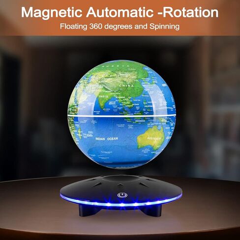 Levitating Globe, Rotating Floating Globe 6 Inches Magnetic Levitation World Map Globe Lamp, Cool Gifts for Christmas, Birthday, Home Office Decor (7 Colors Changing) in Saudi Arabia
