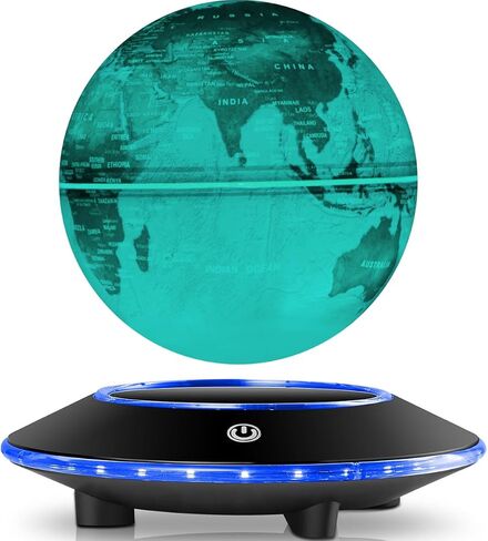 Levitating Globe, Rotating Floating Globe 6 Inches Magnetic Levitation World Map Globe Lamp, Cool Gifts for Christmas, Birthday, Home Office Decor (7 Colors Changing) in Saudi Arabia