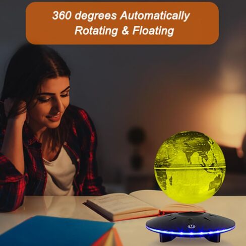 Levitating Globe, Rotating Floating Globe 6 Inches Magnetic Levitation World Map Globe Lamp, Cool Gifts for Christmas, Birthday, Home Office Decor (7 Colors Changing) in Saudi Arabia